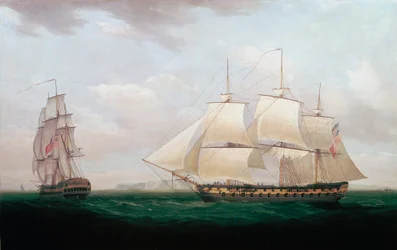 Dva východní Indiáni u pobřeží, Thomas Whitcombe, c1850