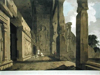 Portico of an Excavated Temple on Island of Salsette, plate 55 from 