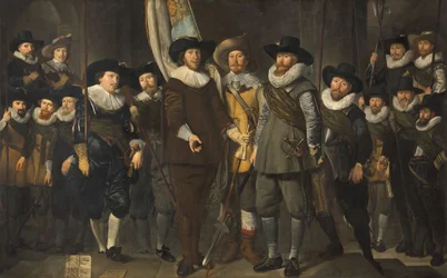Důstojníci a další příslušníci Občanské gardy III. okresu Amsterdam