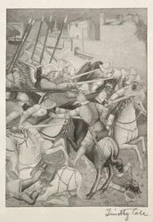 Staří italští mistři: Bitva u svatého Efesu proti pohanům na Sardinii, 1888-1892.