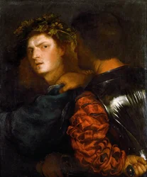 Le bravo - Bravo od Tiziana (1488-1576). Olej na plátně, cca 1515-1520. Rozměr: 77 x 66,5 cm. Uměleckohistorické muzeum, Vienne