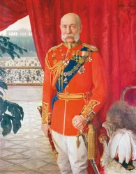Císař František Josef I. v gala uniformě britského polního maršála