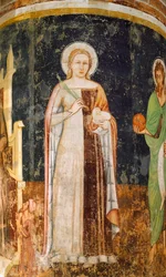 Svatá Anežka od Tommasa da Modena (1326-1379), freska, kostel San Nicolo, Treviso