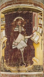 St Jeroným, od Tommaso da Modena (1326-1379), kostel San Nicolo, Treviso