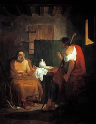 Slepý Homér (asi 8.-7. století před naším letopočtem) v domě pastýře Glauca