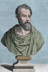 Portrét Galileo Galilei dit Galilee, italský astronom (1564-1642), rytina Tommaso Piroli (1752-1824), soukromá sbírka
