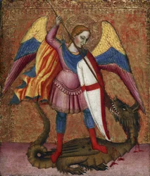 ""Archanděl Saint Michael"" Obraz od mistra Santa Verdiana (aktivní mezi 1380 a 1420) kolem roku 1390 Waltersovo muzeum umění, Baltimore Spojené státy