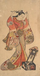 Portrét Yaoya Oshichi ve hře Fuji no ..., ca. 1730-4
