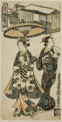 Mladá dáma a matrona, z triptychu "Dívky z Fukagawy (Fukagawa musume sanpukutsui)"