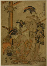 Ráno Iris, ze série „Pět festivalů v Pleasure Quarters (Hanakuruwa gosechi no asobi)“
