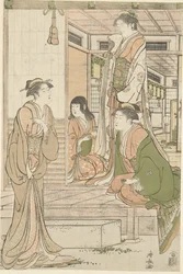 Yoshitsune serenáduje Joruri hime.