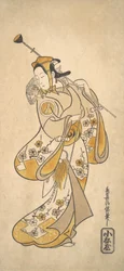 Ichikawa Monnosuke Jako opičí show r Opičí kaligrafie s mužem, že? 1720-25.