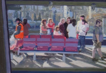 Pohled z okna vlaku, 2010 (olej na desce)