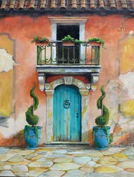 Anduze Planters, Aix-en-Provence, Francie, 2024 (olej na desce)
