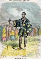 Policista z Yeddo Edo, Japonsko, c1880
