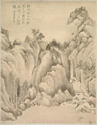 Vodopád a skály, 1847.
