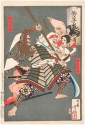 Minamoto no Ushiwakamaru bojuje s banditou Kumasakou Chōhanem