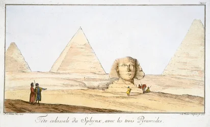 „Velká sfinga a tři pyramidy“, 18. století