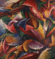 Dynamismus lidského těla Umberto Boccioni (1882-1916), olej na plátně