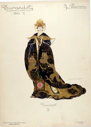 Kostým pro postavu princezny Turandot v opeře „Turandot“ skladatele Giacoma Pucciniho (1858-1924) - 1926