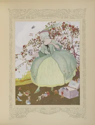Gracieuse nejprve s potěšením viděla tak mimořádnou věc, ilustrace z „Contes du Temps Jadis“ nebo „Tales from Times Past“, str. 78