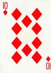 10 of Diamonds z balíčku hracích karet Goodall & Son Ltd., c1940