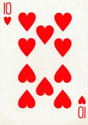10 of Hearts z balíčku hracích karet Goodall & Son Ltd., c1940