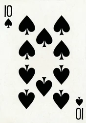 10 of Spades z balíčku hracích karet Goodall & Son Ltd., c1940