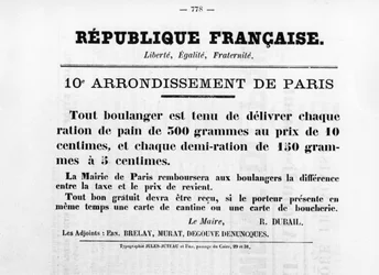 10th Arrondissement de Paris, z francouzských politických plakátů Pařížské komuny, květen 1871