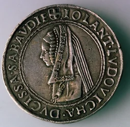 4-testoon. Duchy Savoy, Italy, Reverse: Iolanta Ludovica, vévodkyně Savojská, 1497-1504