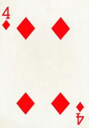 4 of Diamonds z balíčku hracích karet Goodall & Son Ltd., c1940