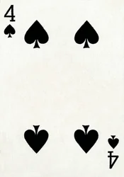 4 of Spades z balíčku hracích karet Goodall & Son Ltd., c1940