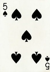 5 of Spades z balíčku hracích karet Goodall & Son Ltd., c1940