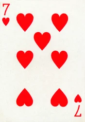 7 of Hearts z balíčku hracích karet Goodall & Son Ltd., c1940