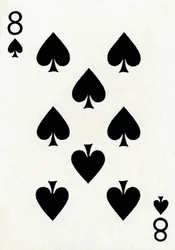 8 of Spades z balíčku hracích karet Goodall & Son Ltd., c1940