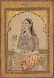 Bejeweled Maiden s andulkou, ca. 1670-1700.