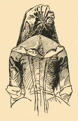 Camlet Hood, převzato z originálního oděvu, c1702, 1937.