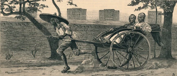 Jinriksha, nebo čínský ruční kočár, c1883.