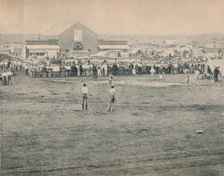 Hromadné setkání v Bulawayo, c1900.