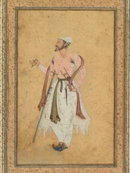Mughalský dvořan, c. 1575, hranice přidána pravděpodobně 1700.
