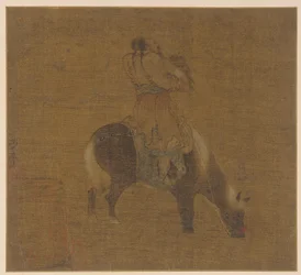 Tatarský jezdec s jestřábem, dynastie Ming, 1368-1644.