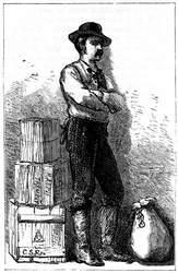 Posel Wells Fargo z jejich expresní doručovací služby přes Panamskou šíji, 1875