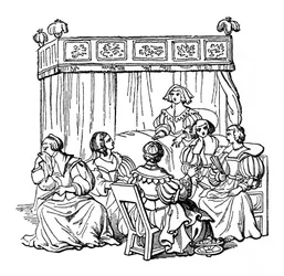 Večírek v ložnici, 1631, 1910