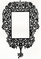 Návrh na rám obrazu s názvem Armiger, 1898.