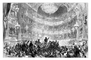 Setkání Anti-Corn Law League v Drury Lane Theatre, Londýn, 1838 c1895