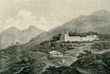 Pohled na královskou vilu Generalife v Granadě, 19. století, 1907.
