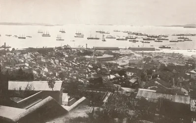 Pohled na nová nábřeží v době výstavby, 1914
