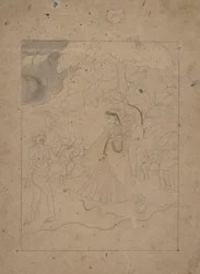 Abhisarika Nayika Heroine Braving the Night, K. 1800.