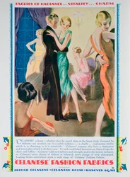 Reklama na Celanese Fashion Fabrics, 1928