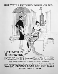 Reklama na gejzír Ewarts na horkou vodu, 1928